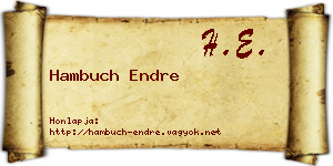 Hambuch Endre névjegykártya